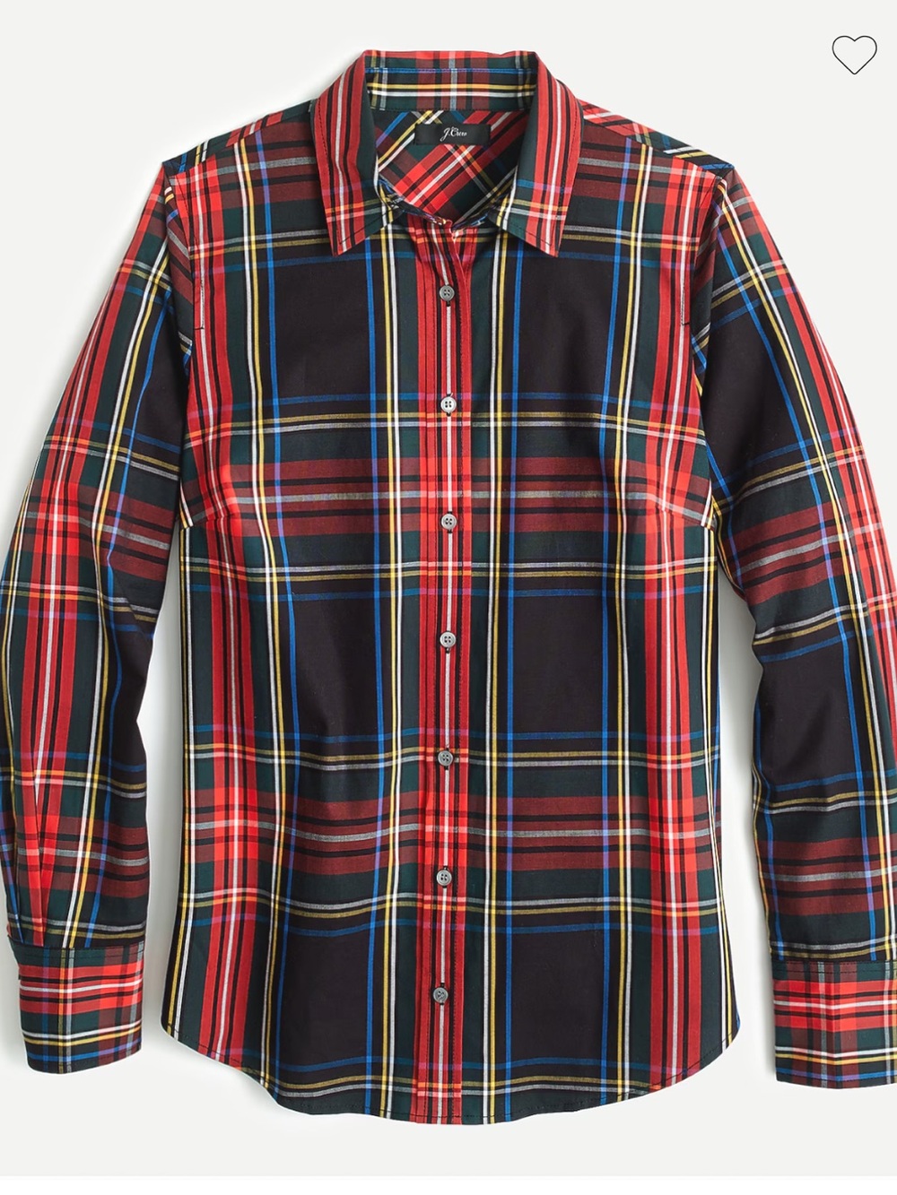 J. Crew Slim stretch perfect shirt in black Stewart tartan.Womens 12 slim